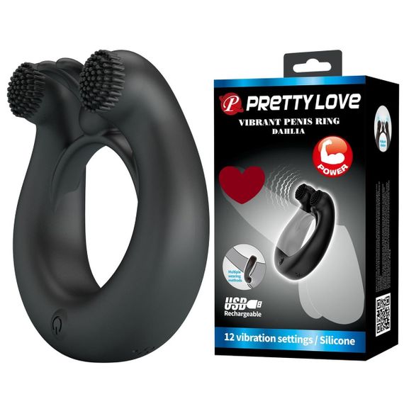 Віброкільце PRETTY LOVE DAHLIA, 12 vibration functions memory function Sex Aura