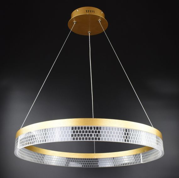 Люстра світлодіодна підвісна LED світильник для квартири на стелю лед 26821 Золото 40-140х40х40 см. | Зображення 3