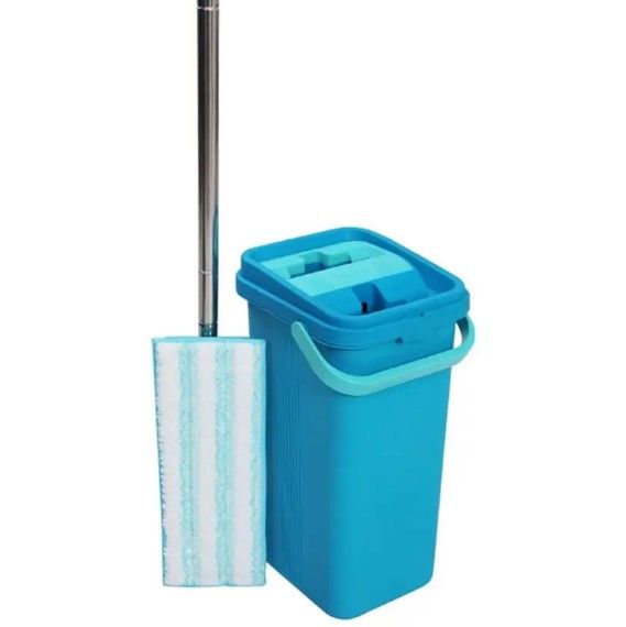 Набір для прибирання Motek відро на два відділи по 6 л, швабра та моп (PL-16) | Зображення 1