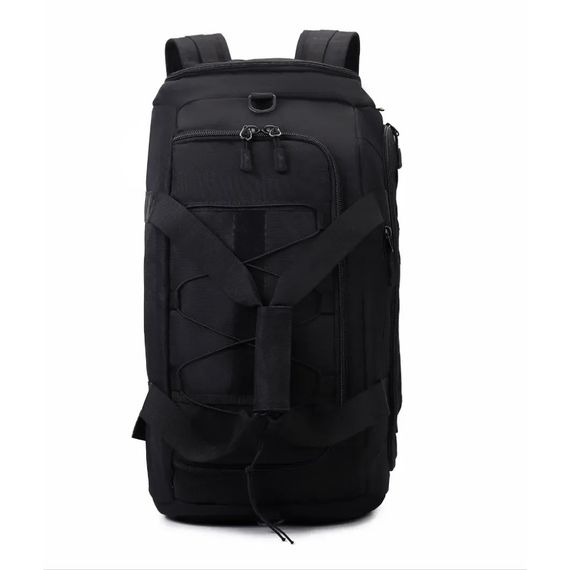Тактична дорожня сумка-рюкзак 2 в 1 — зміцнена, універсальна чорна DU-21 | Зображення 1