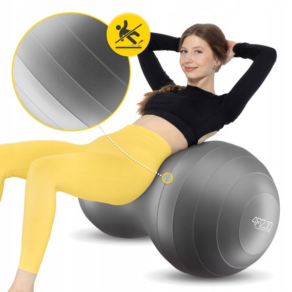 М'яч для фітнесу (арахіс) 4FIZJO Air Ball Peanut 45 x 90 см Anti-Burst Grey (P-5905973407175) | Зображення 4