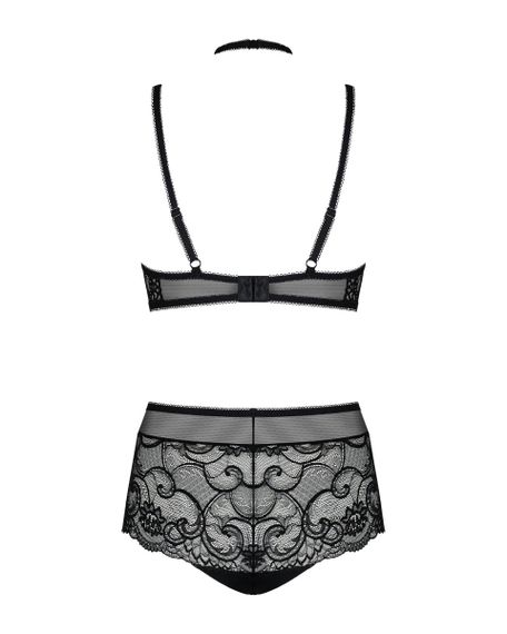Комплект Obsessive Elizenes зі шнурівкою на ліфі та мереживним чокером, чорний, S/M sexstyle | Зображення 5