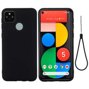 Силіконовий чохол для Google Pixel 4A 5G чорний з мікрофіброю Soft touch