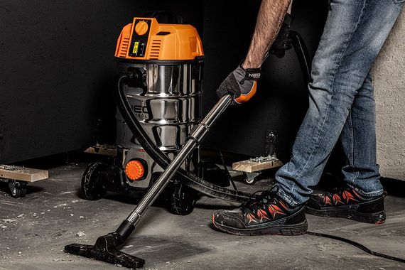Пилосос Neo Tools професійний, 1600Вт, 18 кПа, контейнер 35л, HEPA, колеса, 7.5кг (04-739) | Зображення 5