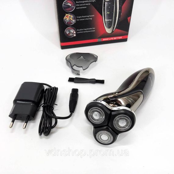 Электробритва для мужчин Gemei, Аккумуляторная бритва с фирменным лезвием, Мужская бритва на батарейках WP-85 | Зображення 7