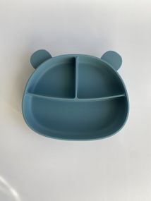Силіконова секційна тарілка на присосці Ведмедик Океан