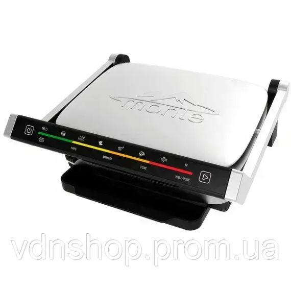 Прижимной гриль с антипригарным покрытием MONTE MT-3307 2000W Электрический контактный гриль 4 уровня прокаливания | Зображення 2
