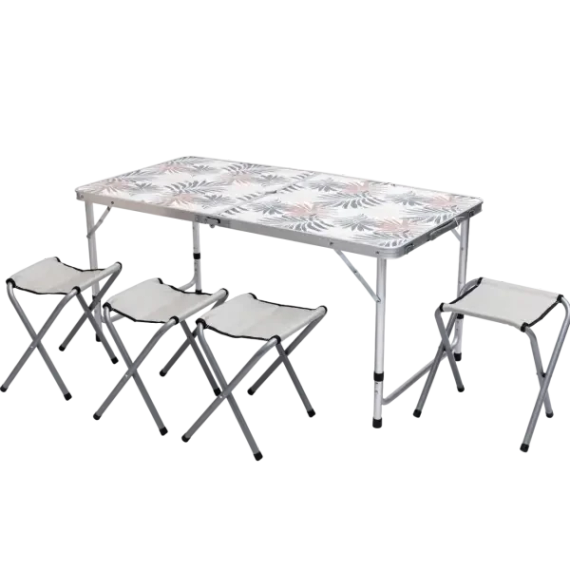 Туристичний складний набір меблів (стіл + 4 стільці)