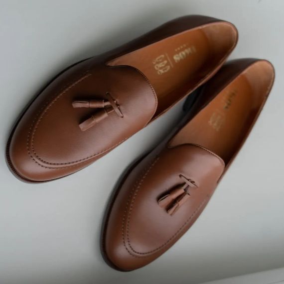 Оригинальные лоферы светло-коричневые 45 размер. | Зображення 4