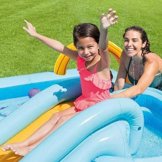 Игровой центр надувной Приключения в Джунглях с горкой 257*216*84см Intex 57161 NP