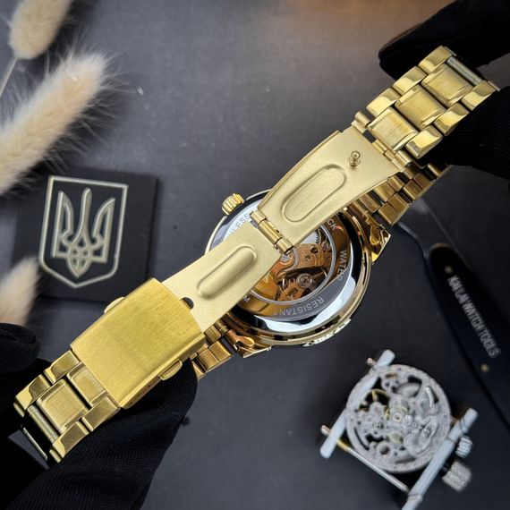 Класичний чоловічий годинник Awarder 022 Gold-Gold Automatics Metall Не Забуду Дім | Зображення 9