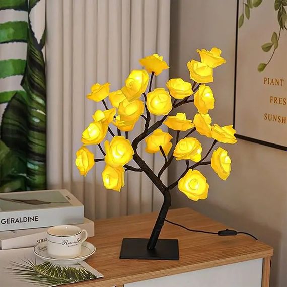 Настільна лампа «Троянди на дереві» з енергоефективними LED, XPRO, 24 LED, USB/батарейки, жовтий (234574718_383) | Зображення 7
