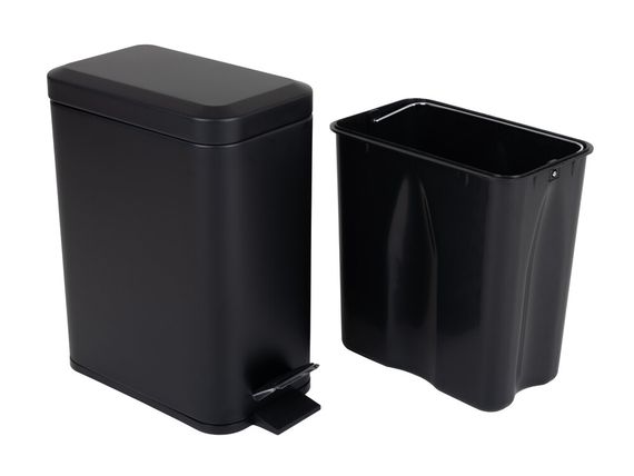 Відро для сміття з плавним закриттям прямокутне ZERIX SANSA-TC0105 BLACK 5 л (колір чорний) (ZX5894) | Зображення 3
