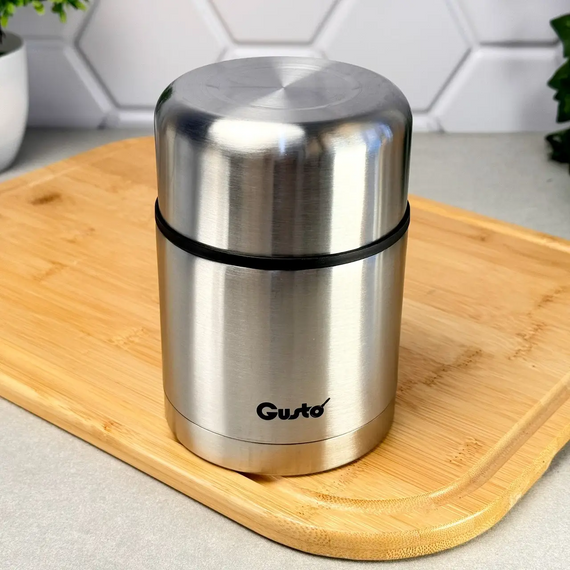 Термос пищевой из нержавеющей стали Gusto GT GVF05 500 мл для сохранения температуры напитков с крышкой-чашкой Серебристый | Зображення 3