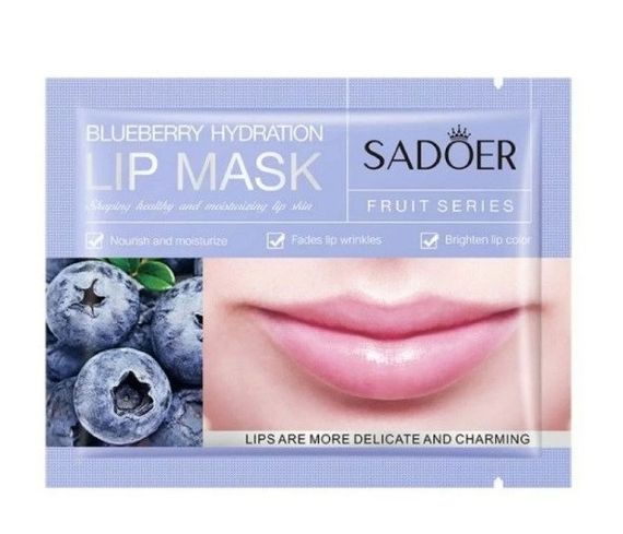 Патчі гідрогелеві для губ з екстрактом чорниці SADOER Blueberry Hydration Lip Mask 8г
