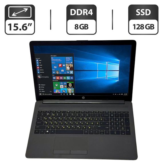 Ноутбук HP 250 G7 / 15.6" (1366x768) TN / Intel Celeron N4000 (2 ядра по 1.1 - 2.6 GHz) / 8 GB DDR4 / 128 GB SSD / Intel UHD Graphics 600 / WebCam / Windows 10 Pro б/в