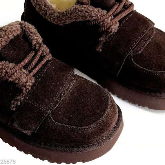 Молодежные дизайнерские зимние автоледи натуралки на липучке цвет Шоколад | Зображення 8