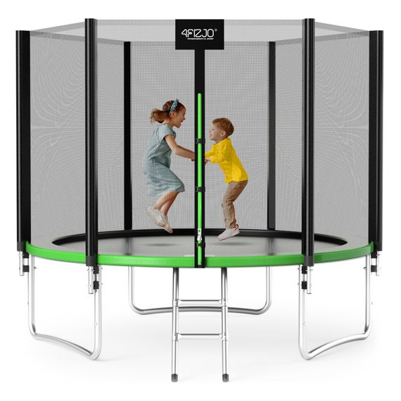 Батут із зовнішньою сіткою 4FIZJO Classic 10FT 312 см Black/Green (P-5907739314130)