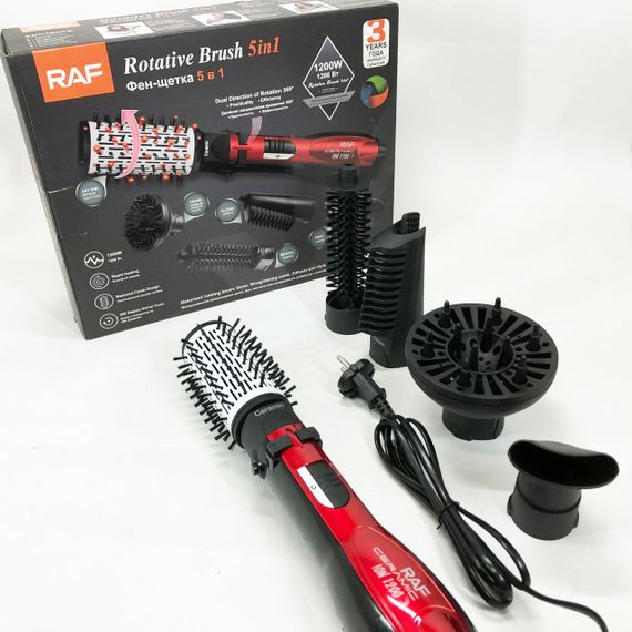 Фен мощный RAF, Щетка для сушки, Щетка фен для волос, стайлер Фены стайлеры волос LM-90 | Зображення 8