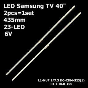 LED підсвітка Samsung TV 40" 435mm 23-led AOT-40-NU7100F CY-NN040HGLV3V L1-NU7.1/1.3 LM41-00550A 2шт.