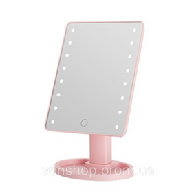 Дзеркало косметичне 21х16 см 16 LED Чорне HP-10-3AP