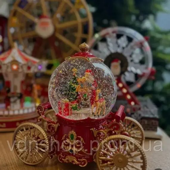 Снежный шар "Карета" с автоподдувом, LED и музыкой (SH2501) | Зображення 2