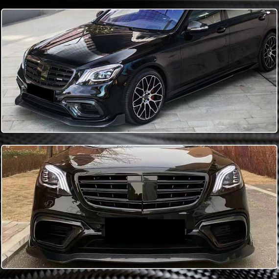 Карбонові вставки передній бампер (для AMG 2018-2021) для Mercedes S-сlass W222 рр | Зображення 3