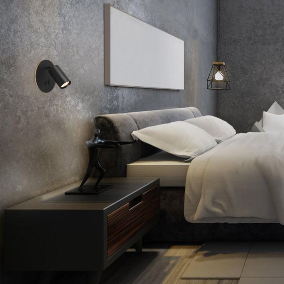 Світильник VIDEX під лампу GU10 настінний з підсвіткою та кнопкою чорний (VL-SPF24E-B) | Зображення 2