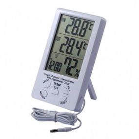 Метеостанція Термометр Гігрометр TA298 з годинником та YX-203 виносним датчиком