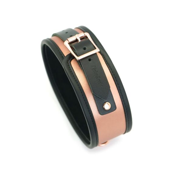 Широкий нашийник з повідцем Liebe Seele Rose Gold Memory Collar with Leash, натуральна шкіра Sex Aura | Зображення 2