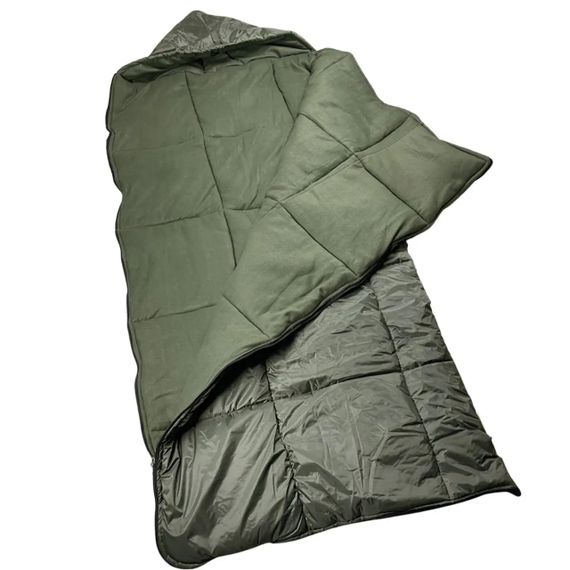 Спальний мішок зимовий з флісом (ковдра з капюшоном) Олива розмір 220х100 см | Зображення 2
