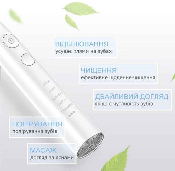 Електрична звукова зубна щітка Vega VT-600 B (чорна), 5 режимів чищення | Зображення 2