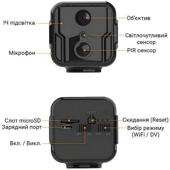 WiFi мини камера видеонаблюдения Camsoy T9W2, до 230 дней автономной работы, с PIR датчиком движения, iOS/Android, FullHD 1080P | Зображення 3