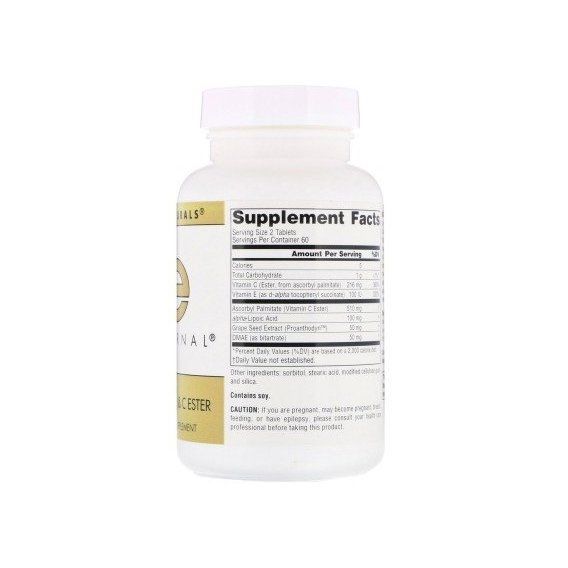 Комплекс для шкіри, волосся, нігтів Source Naturals Skin Eternal with DMAE Lipoic Acid and C Ester 120 Tabs | Зображення 1