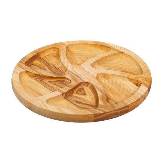 Менажниця дерев'яна 30 см кругла на 6 секцій, ясен T30W300 | Зображення 1