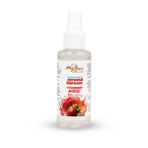 2в1 лубрикант та масажний гель - MyLove Aroma Series Intim&Massage Strawberry, 50 мл Sex Aura