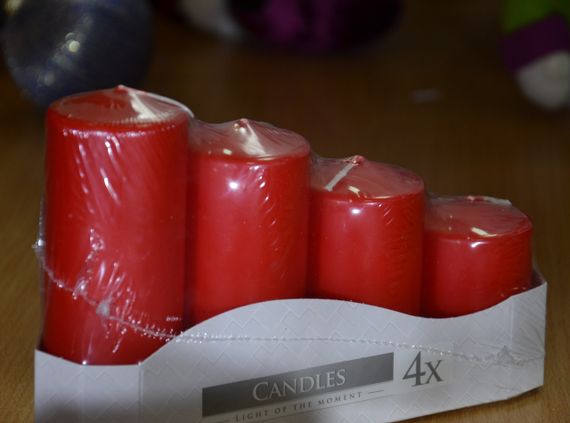 Набір свічок 4 шт. циліндр Bispol AURA Candles Червоні (sw50/4-030) | Зображення 6