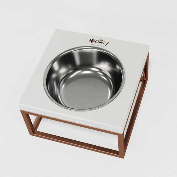Миска на підставці для котів і середніх собак Hollky Base Solo M (1 × 0,8 л) Solo M-212110-GLWH | Зображення 7