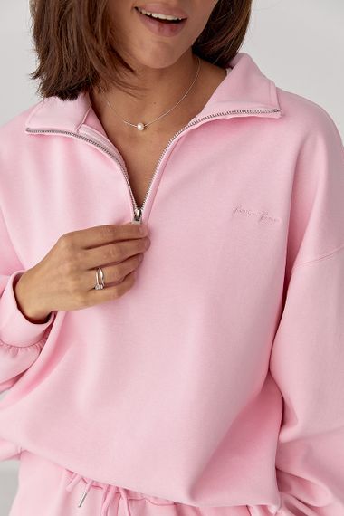 Однотонний спортивний костюм із написом - рожевий цвет, ONE SIZE (є розміри) | Зображення 3