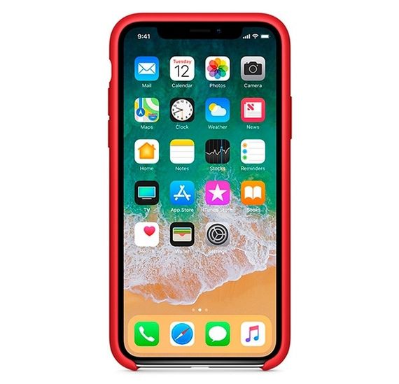 Силіконовий чохол Apple Silicone Case Red для iPhone X | Зображення 2