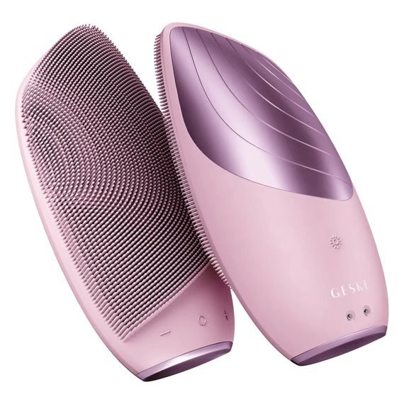Електронна звукова термо щітка для обличчя GESKE Sonic Thermo Facial Brush 6в1 gray, Рожевий | Зображення 5