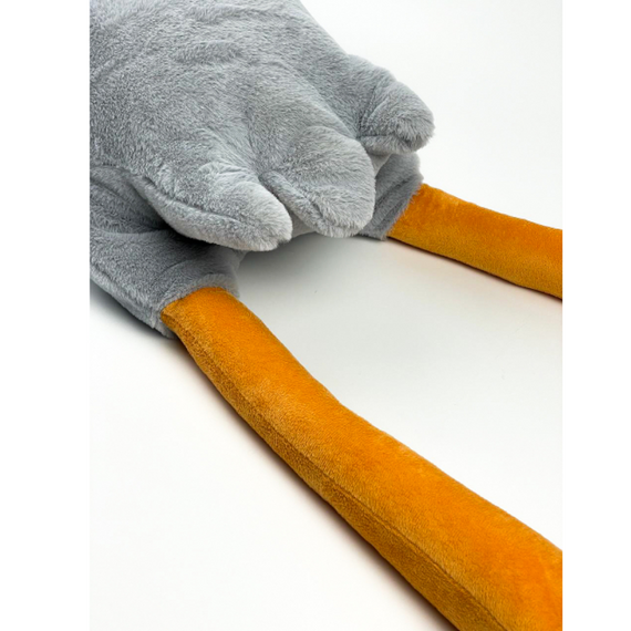 Подушка-обіймашка сірий Гусак із пледом, плюшева іграшка Гусак-обіймась 90 см | Зображення 3