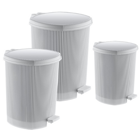 LINE набір відер для сміття 3шт (6л+11л+20л) (білий)