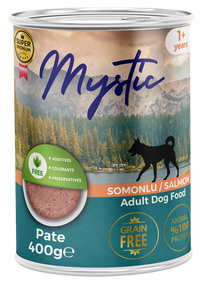 Вологий корм Mystic паштет з ЛОСОСЕМ для дорослих собак 400г.