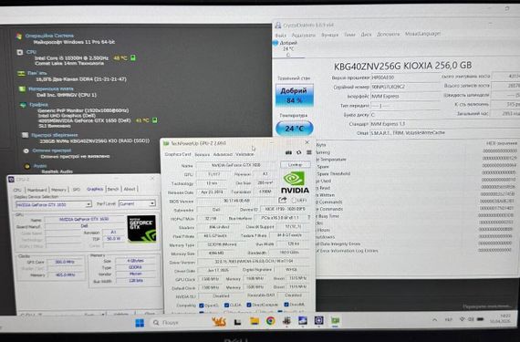 Игровой ультрабук Dell Vostro 7500 / 15.6" (1920x1080) IPS / Intel Core i5-10300H (4 (8) ядра по 2.5 - 4.5 GHz) / 16 GB DDR4 / 256 GB SSD / nVidia GeForce GTX 1650, 4 GB GDDR6, 128-bit / WebCam б/у | Зображення 9