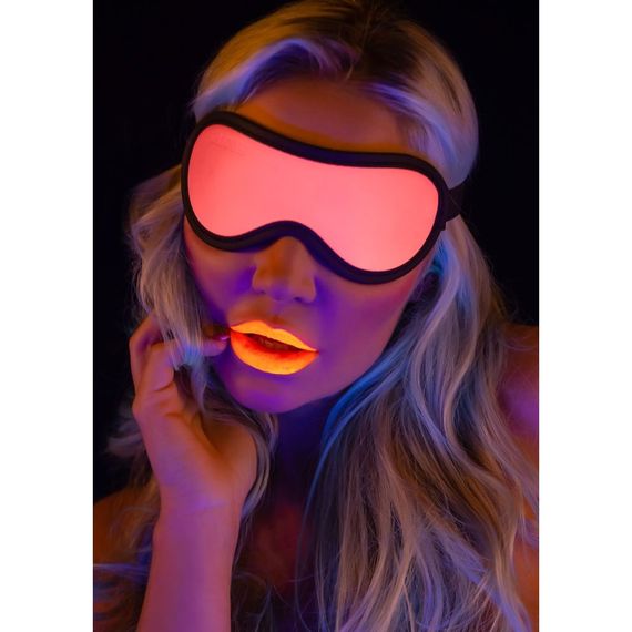 Маска на очі, що світиться у темряві Taboom Blindfold рожево-чорна Sex Aura | Зображення 2