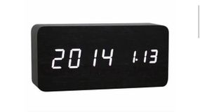 Настольные часы VST-862-6-S черные с белой подсветкой