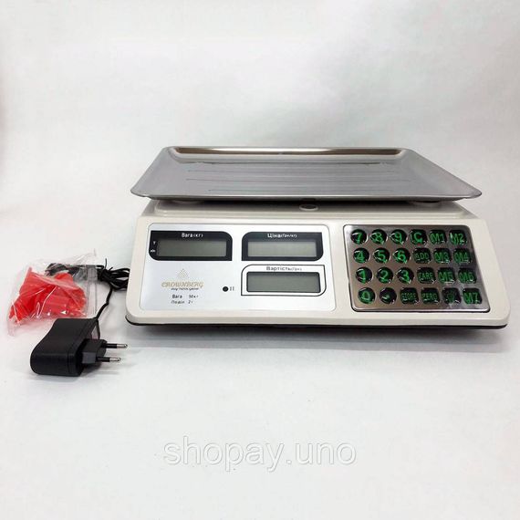 Весы торговые электрические Crownberg CB-5006, Функциональные электронные весы для торговли JV-56 | Зображення 9