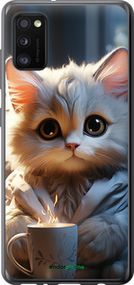 Чохол на Samsung Galaxy A41 A415F Білий кіт "5646t-1886-2448"