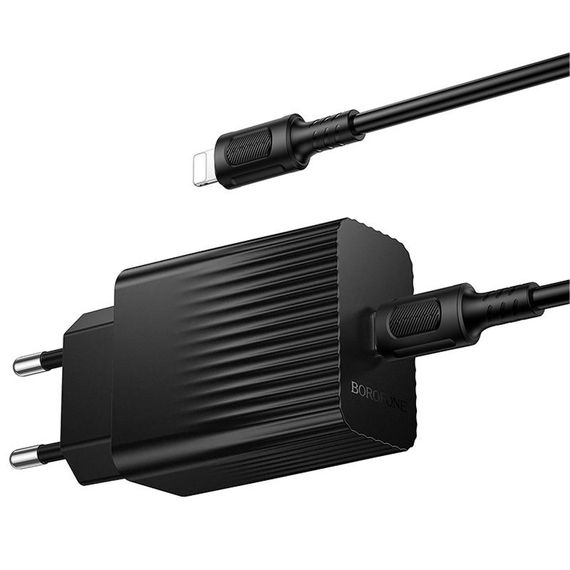 МЗП Borofone BAS75A Source PD30W (1USB-C) + кабель Type-C to Lightning Black | Зображення 3